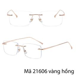 Thumbnail Mắt kính cận không viền có độ sẵn 0 - 6 độ 7K6218. Tròng giả cận 0 độ chống tia UV, ánh sáng xanh 4