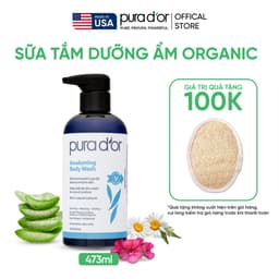 Thumbnail Sữa tắm hữu cơ làm sạch dịu nhẹ hỗ trợ giảm viêm nang lông, mụn lưng dành cho mọi loại da PURA D'OR Awakening 473ml 1
