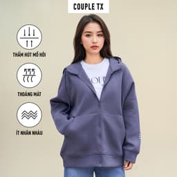 Thumbnail Áo Khoác Nữ Couple TX Original Thun 2 Da Form Oversize WOK 2063 3
