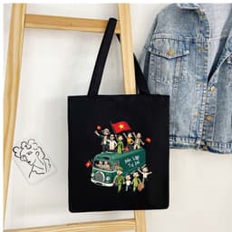 Thumbnail Túi Tote Tôi yêu Việt Nam  - Túi vải canvas có túi phụ và khoá kéo đựng vừa A4 và laptop (33x37cm) - TOTE21 1