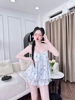 Thumbnail Đồ Ngủ Sexy Nữ SOJUN Bộ 2 Dây Sexy Nhún In Thiết Kế 3D 1 size 45 - 63Kg 3