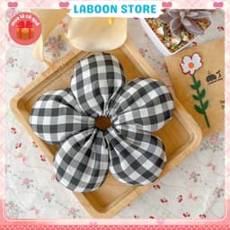 Thumbnail Scrunchies bông Hoa 5 cánh LABOON chần bông mịn bên trong đứng form tóc dây buộc tóc vải đủi phồng 1
