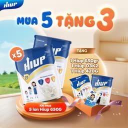 Thumbnail Combo mua 5 hộp Hiup tặng 3(1 hiup 650gr, 1 hiup 420gr, 1 d3k2) tăng chiều cao và tăng cân cho trẻ từ 2 đến 15 t 1