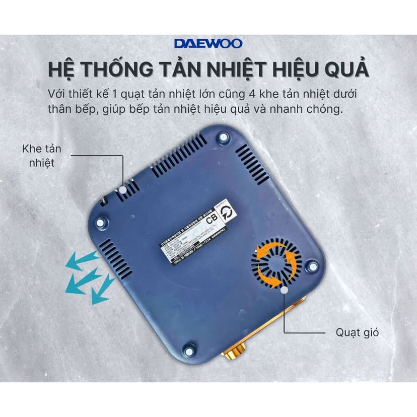 Ảnh Bếp hồng ngoại Daewoo 2200w mặt ceramic chịu nhiệt, chịu lực bền bỉ, tiện dụng, tiết kiệm diện tích DWI-2238MW DWI-2215B 4