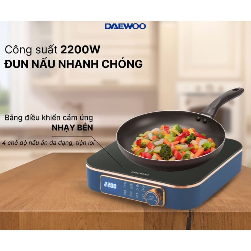 Ảnh Bếp hồng ngoại Daewoo 2200w mặt ceramic chịu nhiệt, chịu lực bền bỉ, tiện dụng, tiết kiệm diện tích DWI-2238MW DWI-2215B 2