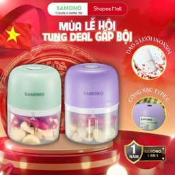 Thumbnail Máy xay tỏi ớt cầm tay Samono SW-L4  250ml 30w không dây, dung lượng pin sạc 800 mAh, cổng type C 1