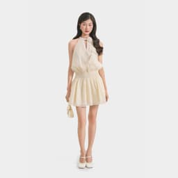 Thumbnail Đầm Kiểu Nữ MARC FASHION Sát Nách Nhún Eo Cổ Xẻ Đính Hoa - FASH102024 1