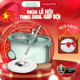 Thumbnail Bộ thùng lau nhà thông minh Samono BCT704 hai bánh xe 1 ngăn kèm cây lau tự vắt xoay 360 độ, tiện lợi, siêu sạch 1