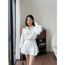 Thumbnail Áo Sơmi Nữ Mùa Hè Công Sở Tay Dài Phồng Hoạt Tiết Hoa Nhí 3D  -  LIFA TOP - GOÛT DE JUN 2