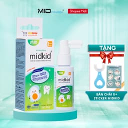 Thumbnail Xịt chống sâu răng Midkid vị nho 30ml chính hãng cho bé từ 1 tuổi nuốt an toàn - Tặng Bàn chải U + Sticker 1