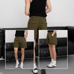 Thumbnail Quần short nam kaki TÚI HỘP phom rộng trên gối CAPMAN CLUB, trẻ trung thoải mái 2