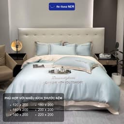 Thumbnail Bộ Ga Giường 5 Món He thong NEM Cao Cấp Set Vỏ Chăn Trần Bông Ga Gối Trải Giường Phi Lụa Thái 5 Món Mát Lạnh Mùa Hè 2