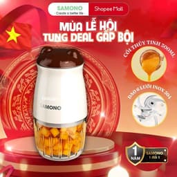 Thumbnail Samono Máy xay thực phẩm mini đa năng, 6 lưỡi dao, dung tích 300ml, công suất 200w, xay nhuyễn cho bé 1