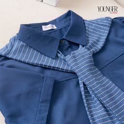 Thumbnail Bộ đồ nữ YOUNGER BY CARDINA chất liệu thô kaki áo phối cổ sơ mi phối vạt áo trẻ trung năng động 5YBKN01 2
