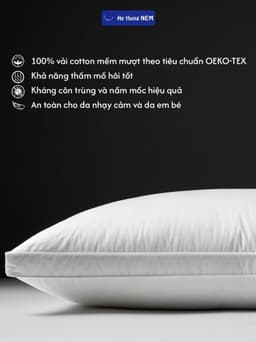 Thumbnail Gối lông vũ khách sạn He thong NEM cao cấp Ruột gối nằm ngủ lông vũ 50x70 chuẩn khách sạn 5 sao cao cấp siêu êm ái 3