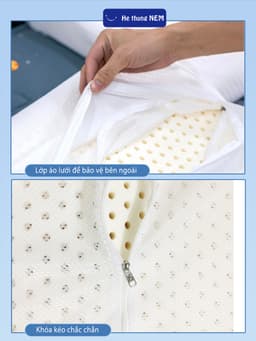 Thumbnail Ruột Gối Ngủ Cao Su Non He thong NEM Cao Cấp Ruột Gối Nằm Ngủ Công Thái Học Massage Chống Ngáy Giảm Đau Mỏi Cổ Vai Gáy 4