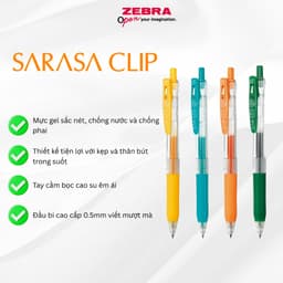 Thumbnail Bút Gel Sarasa Clip 0.5mm Zebra Pen - Mực Sắc Nét, Chống Nước, Chống Phai [Chính Hãng] 1