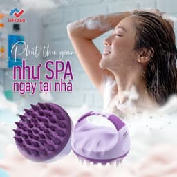 Thumbnail Lược Gội Đầu Life360 LE-LGD22 - Lược Massage Đầu Gai Silicon, Giảm Ngứa, Giảm Gãy Rụng Tóc, Chính Hãng 1