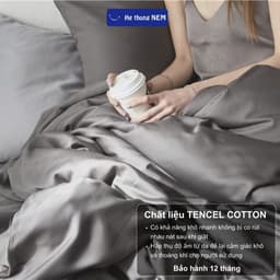 Thumbnail Bộ ga giường lụa He thong NEM cao cấp Set bộ vỏ chăn ga ra gối nệm đệm 5 món tencel cotton trải phủ giường mát lạnh 3