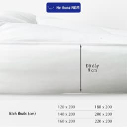 Thumbnail Niệm Topper dày 9cm He thong NEM Cao Cấp Tấm Nệm Đệm Topper Toper Trải Giường Tăng Tiện Nghi Chuẩn Khách Sạn 5 Sao 4