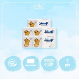 Thumbnail Giấy ăn Slisoft Trắng tự nhiên thân thiện môi trường không chất tẩy trắng (5 gói) 1