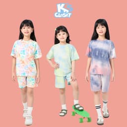 Thumbnail Bộ Quần Áo Cộc Tay Hoạ Tiết Loang K'S CLOSET Cho Bé Gái Từ 10-55kg (2-14 T) KT252THS/ E017FOS, KT106FIS 1