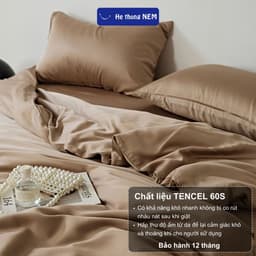 Thumbnail Bộ Ga Giường 5 Món Cao Cấp He thong NEM Set Vỏ Chăn Ga Ra Drap Tencel Trải Giường Gối Nệm Đệm 5 Món Lụa Cao Cấp 4