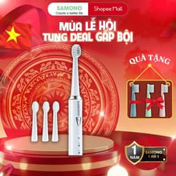 Thumbnail Bàn chải điện Samono SW-ET01, 5 chế độ đánh răng cho người lớn và trẻ em, 4 đầu bàn chải thay thế mềm mại 1