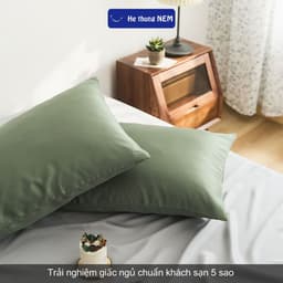 Thumbnail Vỏ Gối Nằm Lụa Tencel 60s He thong Nem Size 50x70 40x60 cm Màu Trơn Mềm Mại Mát Mẻ 2
