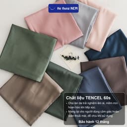 Thumbnail Vỏ Gối Nằm Lụa Tencel 60s He thong Nem Size 50x70 40x60 cm Màu Trơn Mềm Mại Mát Mẻ 1