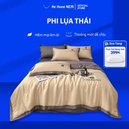 Thumbnail Bộ Chăn Ga Gối 5 Món He thong NEM Cao Cấp Bộ Set Chăn Ga Drap Grap Phủ Trải Giường Gối Nệm Đệm 5 Món Lụa Thái Mùa Hè 1
