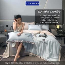 Thumbnail Bộ Chăn Ga Gối 5 Món He thong NEM Cao Cấp Bộ Set Chăn Ga Drap Grap Phủ Trải Giường Gối Nệm Đệm 5 Món Lụa Thái Mùa Hè 3