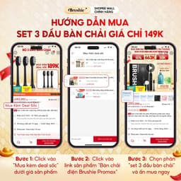 Thumbnail Set 3 đầu bàn chải thay thế Brushie Promax sạch sâu siêu tiết kiệm 2