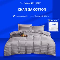 Thumbnail Bộ Ga Giường 5 Món He thong NEM Cao Cấp Set Bộ Vỏ Chăn Ga Gối Nệm Đệm 5 Món Vải Cotton Trải Giường Chuẩn Khách Sạn 1