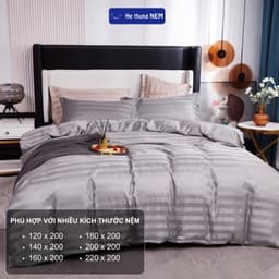 Thumbnail Bộ Ga Giường 5 Món He thong NEM Cao Cấp Set Bộ Vỏ Chăn Ga Gối Nệm Đệm 5 Món Vải Cotton Trải Giường Chuẩn Khách Sạn 3