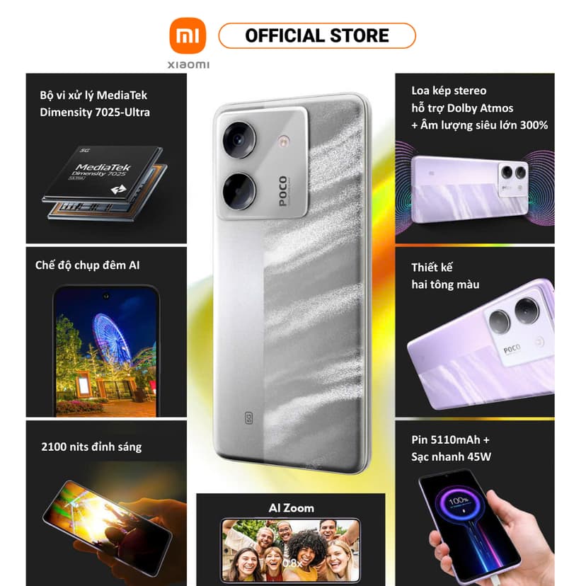 Ảnh Điện thoại thông minh POCO M7 Pro 5G (8+256GB) | 6.67" AMOLED 120Hz FHD+ | Camera 50MP+2MP | MD7025-Ultra 2
