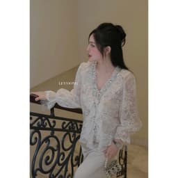 Thumbnail Áo Đẹp Phối Ren Đính Đá LECOONG A15 Áo Thiết Kế Đi Tiệc Sang Chảnh 3