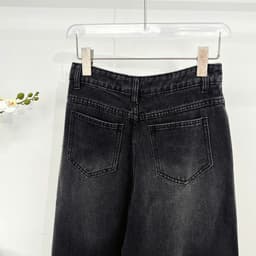 Thumbnail Quần Jean Nữ 𝐂𝐂𝐇𝐀𝐓 Dáng Suông Ly Chéo Chất Liệu Jeans Cao Cấp Basic 15GDJ2001ST 3