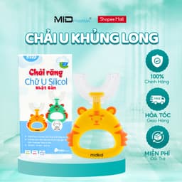 Thumbnail Bàn chải đánh răng chữ U thương hiệu Midkid tay cầm hình thú cho bé từ 1 tuổi 1