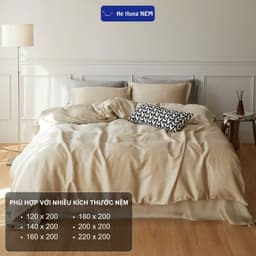 Thumbnail Set Chăn Ga Gối 5 Món  He thong NEM Cao Cấp Bộ Set Chăn Ga Trải Giường Bốn Mùa Vải Tencel Cotton Có Vỏ Chăn Lồng Ruột 3