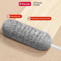 Thumbnail Chổi Phủi Bụi Trần Nhà, Cây Phủi Bụi Đa Năng Cán Nhôm Tăng Giảm Độ Dài Parroti Sky - SK02 2