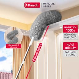 Thumbnail Chổi Phủi Bụi Trần Nhà, Cây Phủi Bụi Đa Năng Cán Nhôm Tăng Giảm Độ Dài Parroti Sky - SK02 1