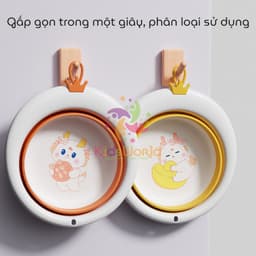 Thumbnail Chậu rửa mặt gấp gọn cho bé siêu tiện lợi hình thú KidAndMom, đa dạng hình ảnh màu sắc 2