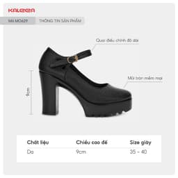 Thumbnail Kaleea - Giày Cao Gót Nữ Chất Da Mềm, Đi Nhẹ, Êm, Giày Đế Đúp Cao 9p - MO629 (Lấy tăng size) 2