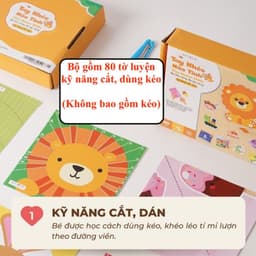 Thumbnail Bộ Luyện Kỹ Năng Cắt Giấy 80 Tờ Cho Bé (không gồm kéo) Tay Khéo Não Tinh - LaLaLa Baby 1