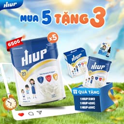 Thumbnail Thực Phẩm Dinh Dưỡng Hiup Tăng Chiều Cao - COMBO 5 LON 650g TẶNG 3, Tăng Cân, Sức Đề Kháng Cho Trẻ 2-15 Tuổi, Lon 650g 1