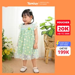 Thumbnail Đầm Xòe Công Chúa Tamiuy  Vải Lưới Hoa Cúc Cho Bé Gái Từ 10-38 kg 1