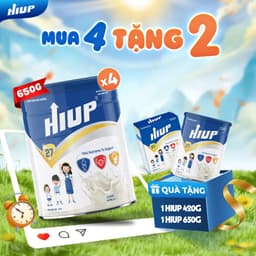 Thumbnail Thực Phẩm Dinh Dưỡng HIUP Tăng Chiều Cao - COMBO 4 TẶNG 2 Tăng Cân Cho Trẻ 2-15 Tuổi, Nguyên Liệu Nhập Khẩu Hoa Kỳ 1