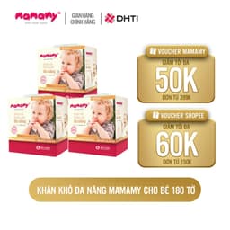 Thumbnail Khăn khô đa năng Mamamy cao cấp combo 3 hộp dùng thay khăn sữa, an toàn cho bé 180 tờ/hộp 2