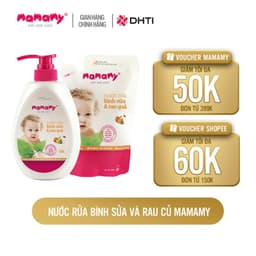 Thumbnail Nước rửa bình sữa Mamamy an toàn cho bé, rửa được rau củ quả thành phần thiên nhiên, an toàn chai/túi 600ml 2